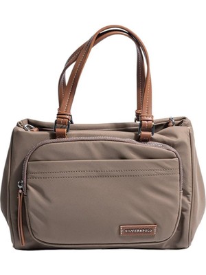 Silver & Polo SP1227 Kadın Omuz Çantası Saten Vizon-Taba