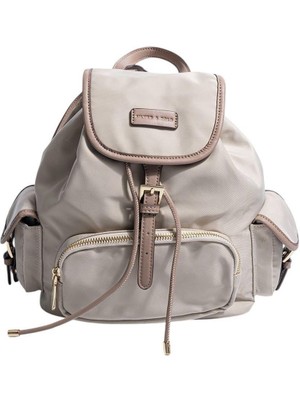 Silver & Polo Silver Polo SP1207 Kadın Sırt Çantası Saten Bej-Kum