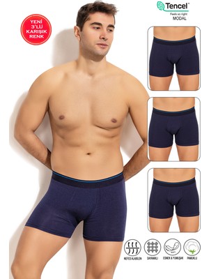 Özkan Underwear Özkan 11256 3'lü Paket Erkek Premium Kumaş Modal Pamuklu Esnek Yumuşak Boxer Şort
