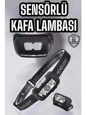 Kaia Life Kafa Lambası Kamp Lambası Sensörlü Şarjlı Ayarlanabilir