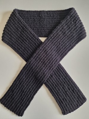 Hobi Kafe El Örgüsü Siyah Atkı 18CM*190CM