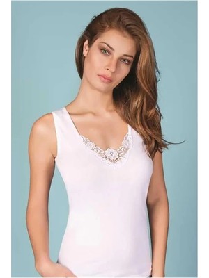 İlkyaz Fashion Ieg™ Berrak Kadın Güpürlü Genis Askı Atlet