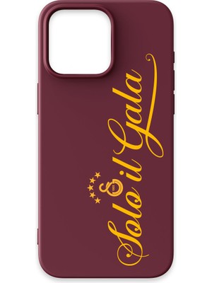iPhone 14 Pro Uyumlu Galatasaray Solo Il Gala Bordo Silikon Lisanslı Telefon Kılıfı