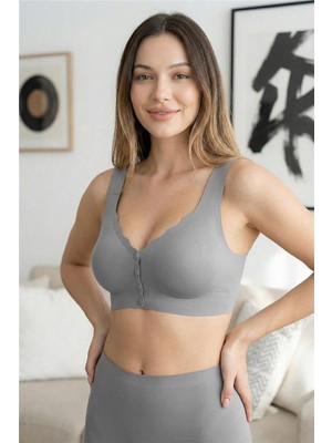 Stonetaupe Silkair Düğmeli Lazer Kesim Balensiz Sütyen - Iz Yapmayan