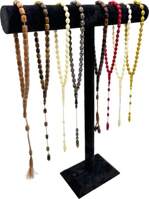 Sezgin Kutu ve Aksesuar Tesbih Kolye ve Bileklik Standı T 50 cm Siyah Süet