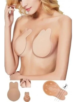 Marsilyan Göğüs Ucu Kapatıcı Yapışkanlı 1 Çift Askısız Sutyen Ten Rengi Göğüs Dikleştirici