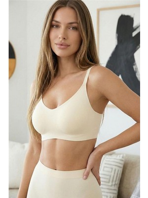 Krem Silkair Vanilla Balensiz Sütyen – Kopçalı, Ayarlanabilir Askı, Iz Yapmayan