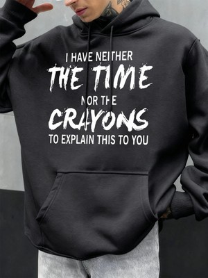 Komik Desenli Sonbahar Erkek Kapüşonlu Cepli Sweatshirt Günlük Polar Yumuşak Kazak Hip Hop Kı