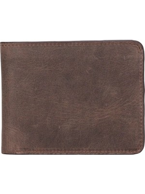 Shoplet Buğz Pier Deri Erkek Cüzdan Koyu Kahve