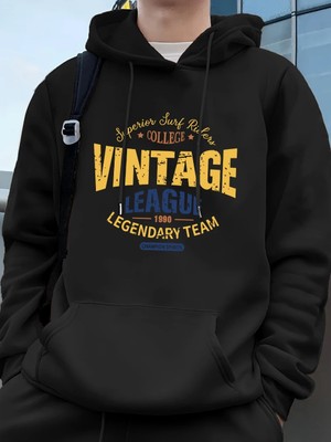 Vintage Legue Efsanevi Takım Baskılar Erkekler Kapüşonlular Sonbahar Polar Sıcak Kazak Rahat