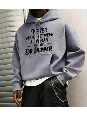 Never Stand Between A Woman Desenli Erkek Basic Kapüşonlu Üst Günlük 14 Renk Sweatshirt Polar