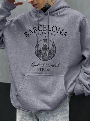 Barcelona Cdesign Erkek Hoody Büyük Boy Polar Kapüşonlular Sonbahar Tüm Maç Giyim Çok Renkli