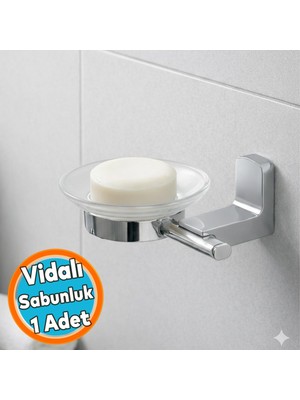 Nzb Sabunluk Duvar Tipi Banyo Sabunluğu Lüx Vidalı Krom Paslanmaz Metal Şık Modern Minimal Tasarım