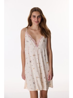 Penti Bej Margot Desenli Gecelik