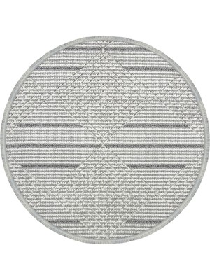 Woolen Halı Woolen Disney Anti Alerjik Daire Bukle Halı 8007 Gri