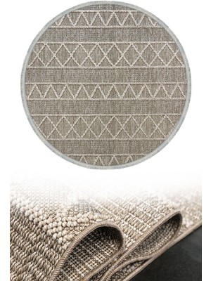 Woolen Halı Woolen Disney Anti Alerjik Daire Bukle Halı 8010 Bej