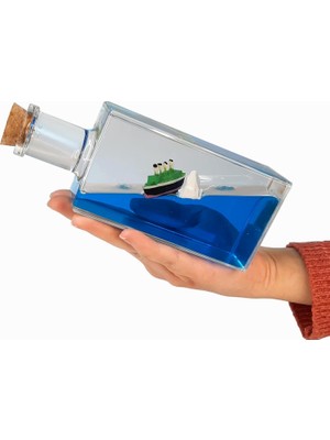 Hype Store Titanic Gemi Sevgiliye Hediye Batmayan Aşk Gemisi Dekoratif Ev Süsü Özel Hediye - 02 Mantar Şişe