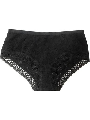 İlkyaz Fashion Ieg™ Şahinler Kadın Için Dantel Kenarlı Siyah Renk Bikini Külot Kod B722