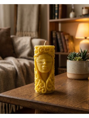 Raw Home Limon Kokulu El Yapımı %100 Soya Wax Mitolojik Büst Heykel Mum 2 - Dekoratif Lüks Tasarım
