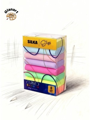 Glanart Vakumda 8 Adet Renkli Silgi 1 Paket