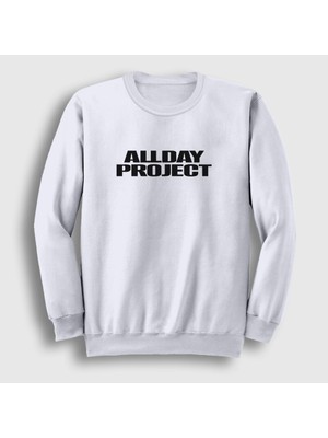 Presmono Unisex Beyaz Logo K-Pop Allday Project Sweatshirt