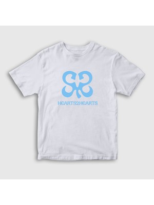 Presmono Unisex Çocuk Beyaz Logo K-Pop HEARTS2HEARTS T-Shirt