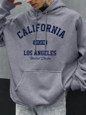 Kaliforniya Los Angeles Baskılı Erkek Kapüşonlu Hip Hop Çok Renkli Kapüşonlular Polar Moda Ka
