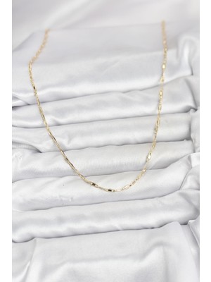 Bsre 14K Gold Renk Pirinç Ataç Zincir 60 cm Kadın Kolye (Cm)