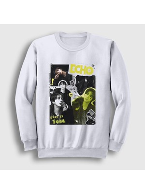 Presmono Unisex Beyaz Loud Echo Kim Seok Jin Bts Sweatshirt