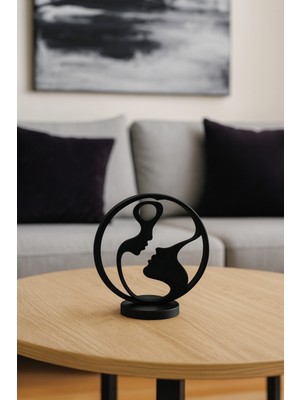 Todekora Dekoratif Siyah Aşk Figürü Biblo | Modern Minimalist Ev ve Ofis Süs Eşyası