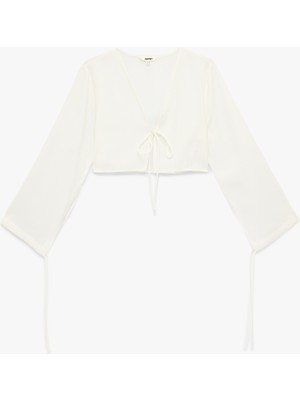 Koton Kadın Bluz 6SAK60052PW Kırık Beyaz