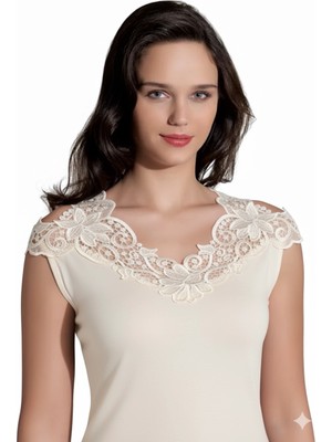 İlkyaz Fashion Ieg™ Şahinler Arkası Güpürlü Atlet B396