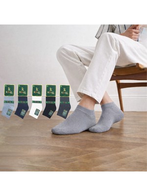 Kral Socks Erkek Patik Düz Desen (5 Çift) Bambu Dikişsiz Hassas Dokuma Parfümlü Kısa Çorap