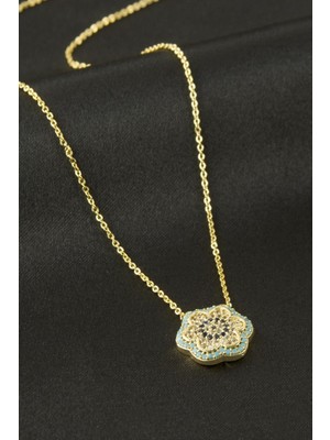 Bijuteri Net Çiçek Nazar Zirkon Taşlı Kolye