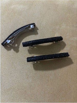 Boncukcu Abla Seyran Tokası Kristal Toka Işıltılı Toka Otomatik Toka 3'lü Set Toka Şık Toka Taşlı Toka