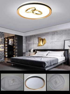 Gökyüzü Panel Gold Gövde,ledli Tavan Armatürü,beyaz Işık,altın Yüzük Baskılı, 45WATT,50CM,YUVARLAK LED Aydınlatma,