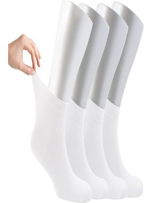 Ozzy Socks Kadın 4 Çift Bambu Lastiksiz Sıkmayan Diabetik Bilek Çorap