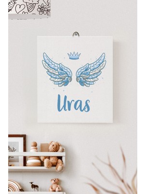 Lilabio Isme Özel Çocuk Odası Kanvas Tablo Melek (17X21 Cm)