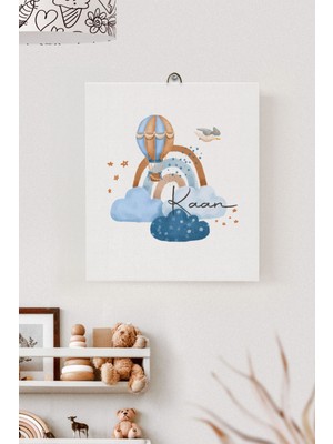 Lilabio Isme Özel Çocuk Odası Kanvas Tablo Balon (17X21 Cm)