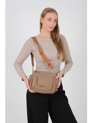 Silver & Polo SP1229 Kadın Çapraz Çanta Saten Vizon-Taba