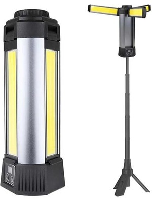 Powermaster PM-24566 35 Watt USB - Type-C Girişli P50 ve Cob Ledli 3 Kanatlı Kollu Çalışma Lambası