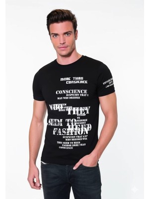 İlkyaz Fashion Ieg™ 046 Yazı Baskılı Erkek Tşört