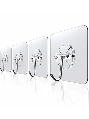 Hype Store Sas Haus Askı Askılık 5 Adet Güçlü Şeffaf Duvar Askısı Askılığı Yapışkan Vantuz Kanca Mutfak Banyo A