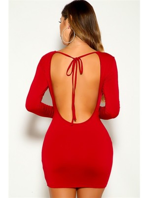 İlkyaz Fashion Ieg™ Sırtı Açık Mini Elbise
