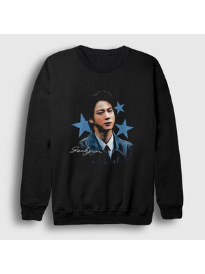 Presmono Unisex Siyah Stars Kim Seok Jin Bts Sweatshirt