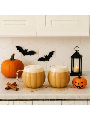 Hype Store Mithra Life 2 Adet Ateşe Dayanıklı 400 ml Çizgili Cam Kupa Bardak MIT1100