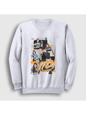 Presmono Unisex Beyaz Wannabe Yeji Lia Yuna Itzy Sweatshirt