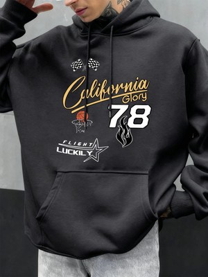California Glory Basketbol Numarası 78 Baskılı Erkekler Kapüşonlular Polar Kazak Cep Hoody Mo