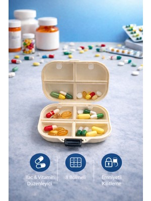 Syn Aksesuar Taşınabilir Hap Kabı, Günlük  Düzenleyici-Hap Kutusu