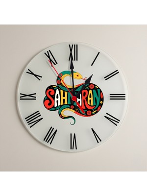 Zerya Şahmaran Yazılı Duvar Saati - Şahmeran Roma Rakamlı Saat